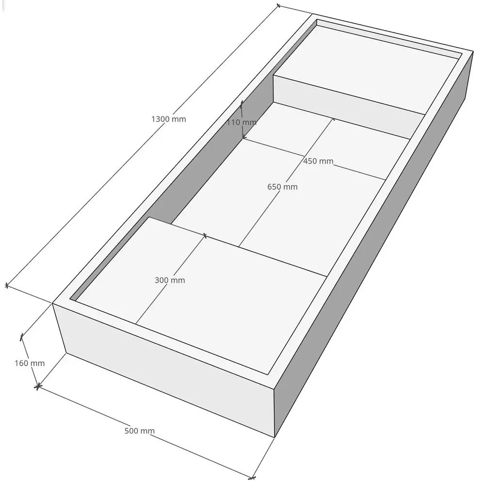 Умивальник підвісний Luxestone 130x50x16 см із керамограніту (Stonesink model9) - Фото 4